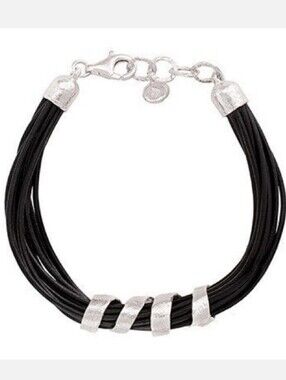 Silpada Sterling Silver & Leather "City Slicker" Bracelet B3207